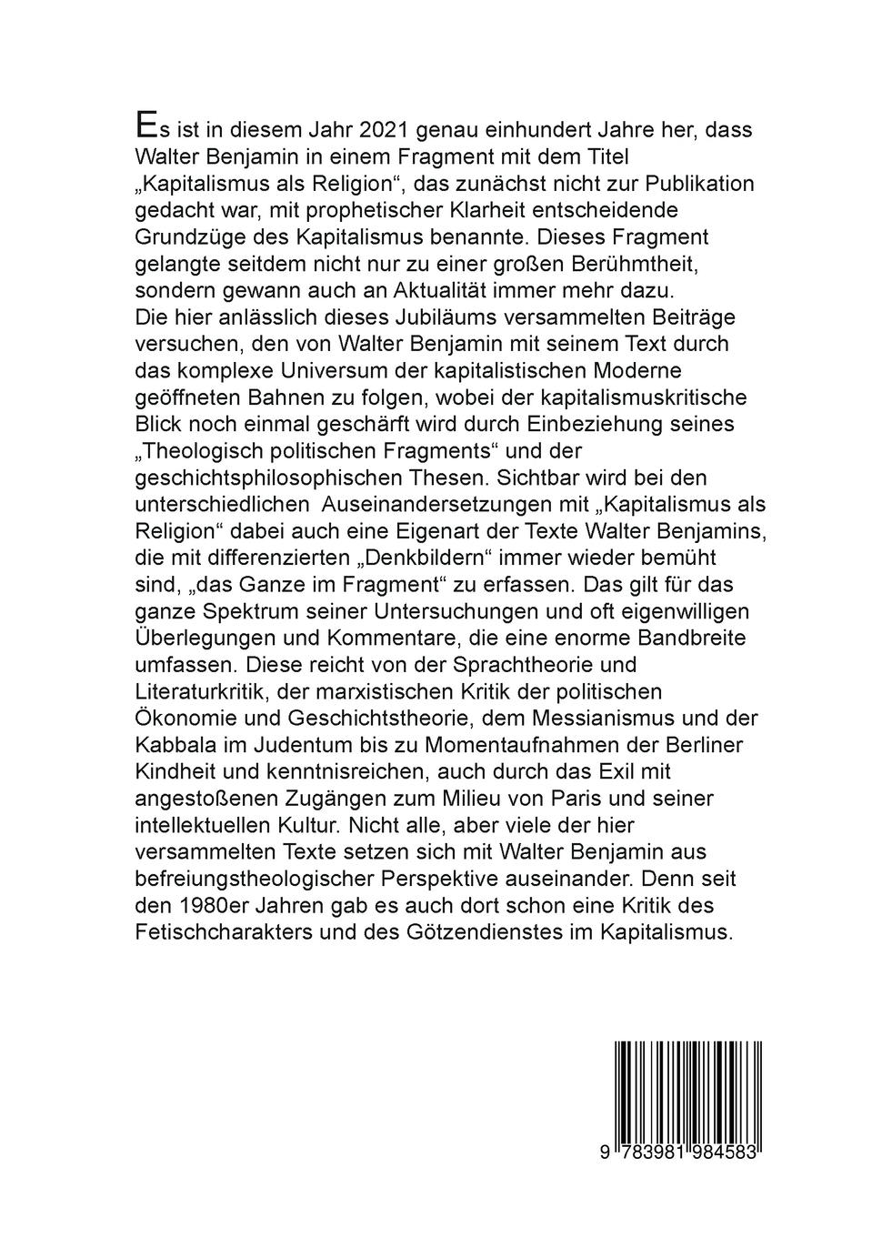 Rückseite: 9783981984583 | Kapitalismus: Kult einer tödlichen Verschuldung | Kuno Füssel (u. a.)
