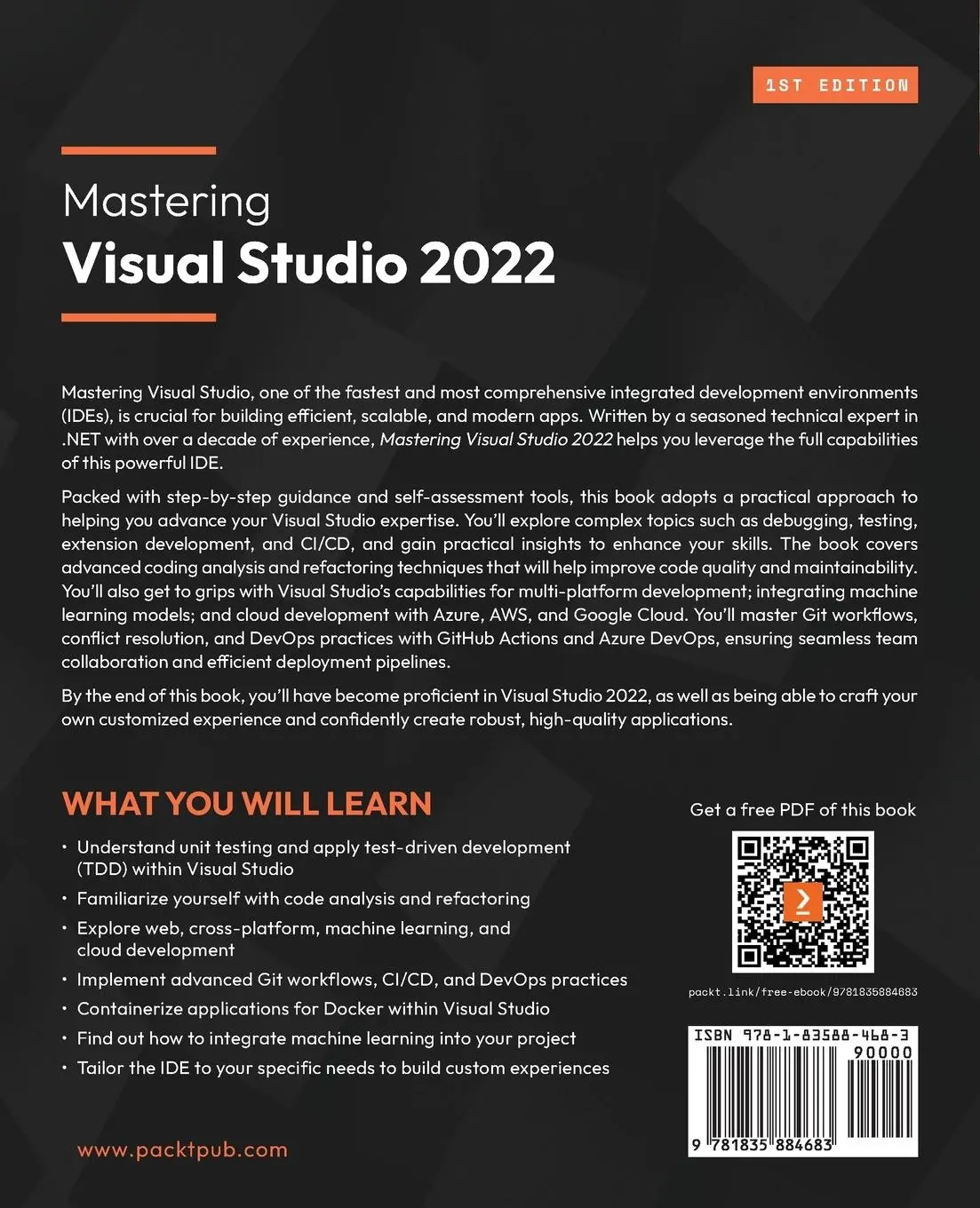 Rückseite: 9781835884683 | Mastering Visual Studio 2022 | Romain Ottonelli Dabadie | Taschenbuch Rückseite: 9781835884683 | Mastering Visual Studio 2022 | Romain Ottonelli Dabadie | Taschenbuch