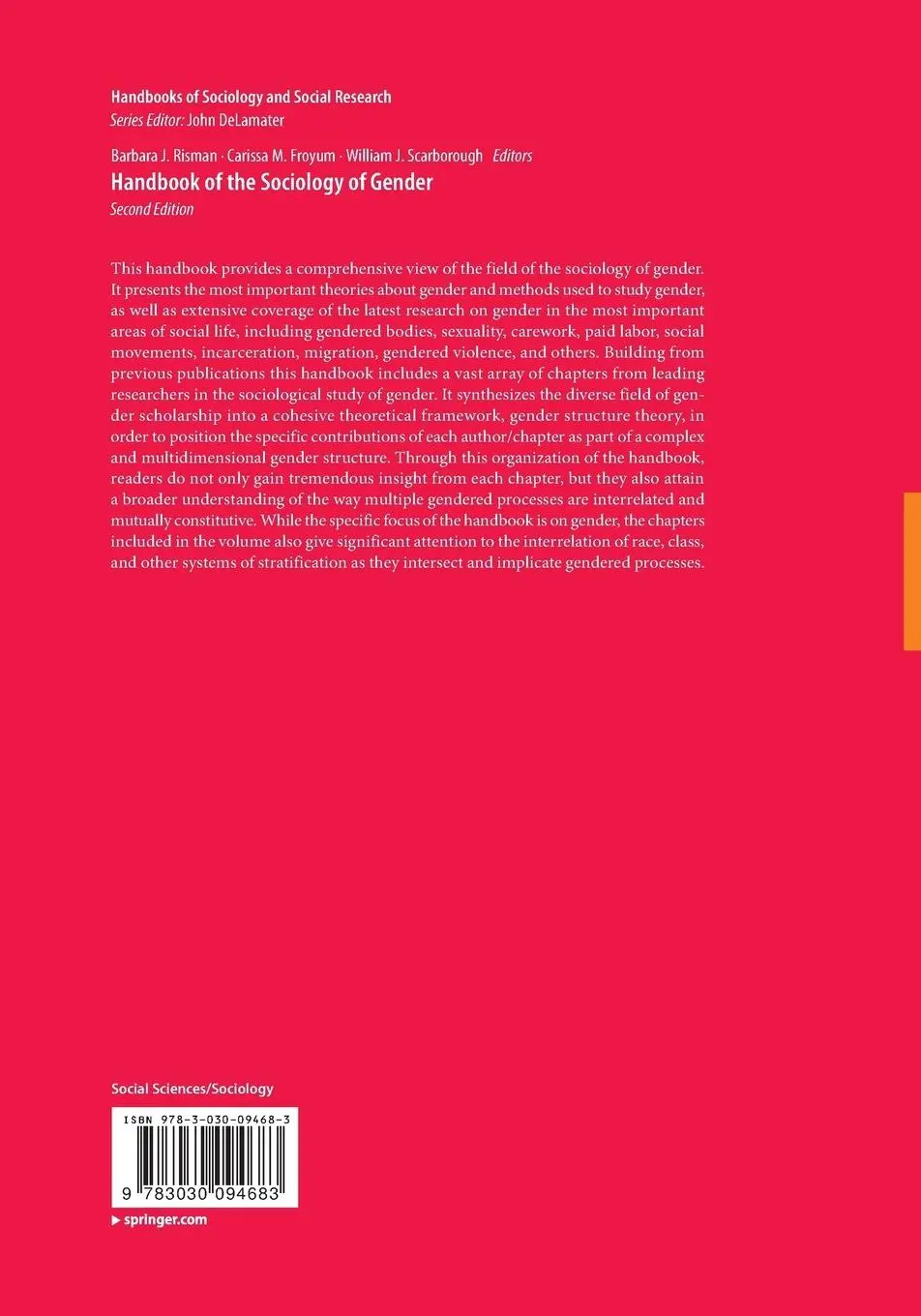 Rückseite: 9783030094683 | Handbook of the Sociology of Gender | Barbara J. Risman (u. a.) | Buch
