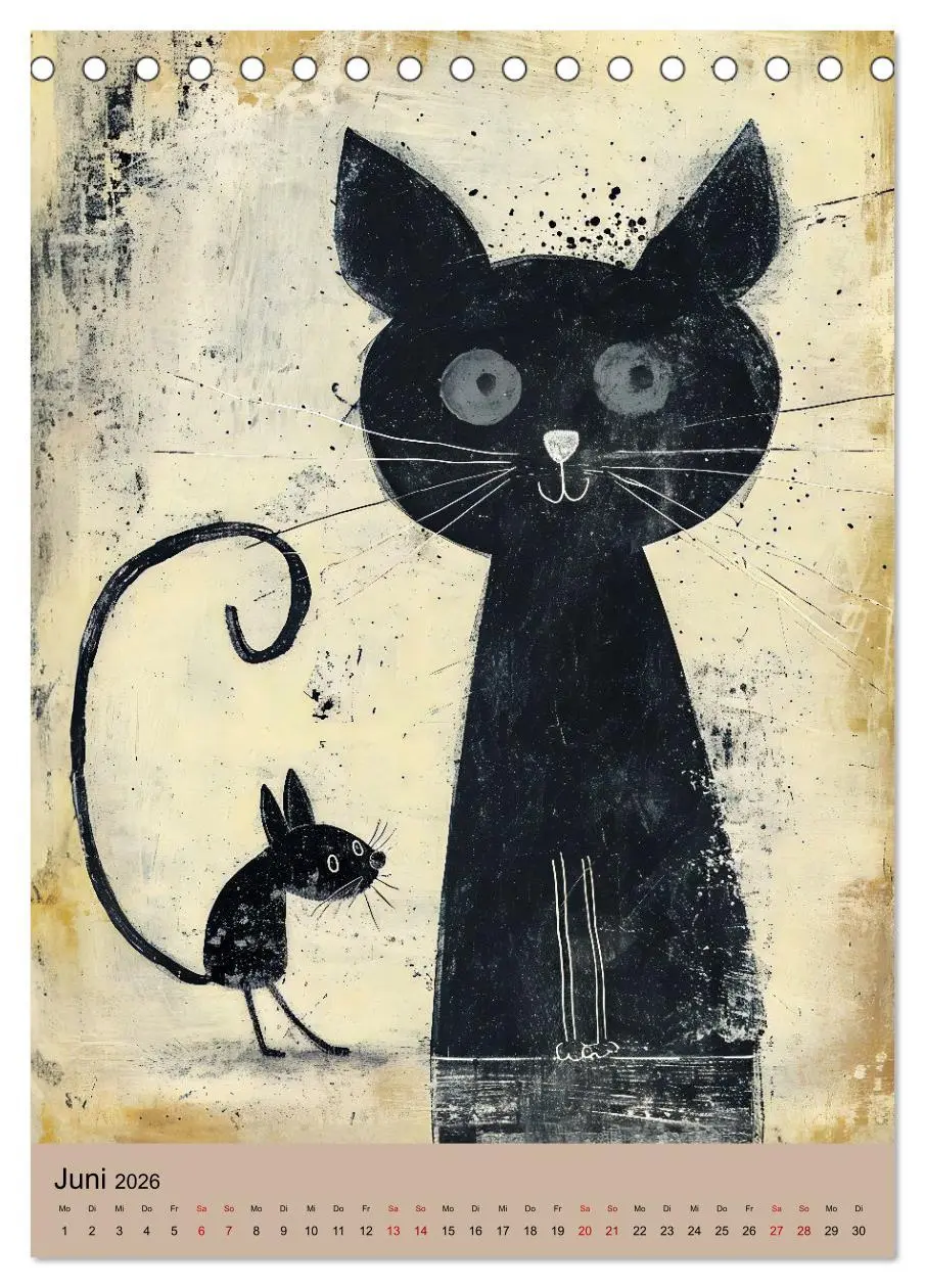 Bild: 9783516284683 | Lustige Katzen-Karikaturen - Minimalistischer Spaß mit Maus, Vogel...