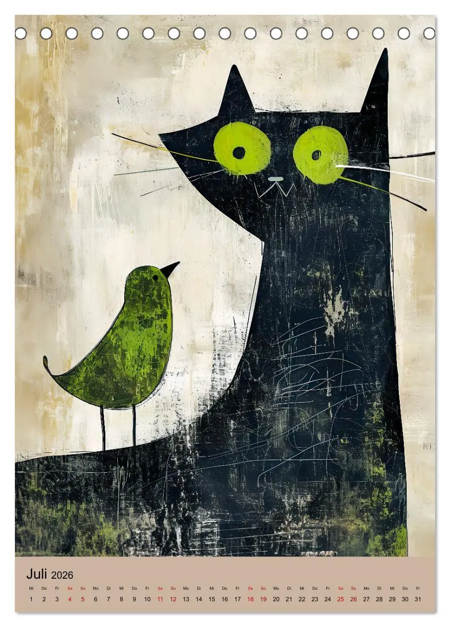Bild: 9783516284683 | Lustige Katzen-Karikaturen - Minimalistischer Spaß mit Maus, Vogel...