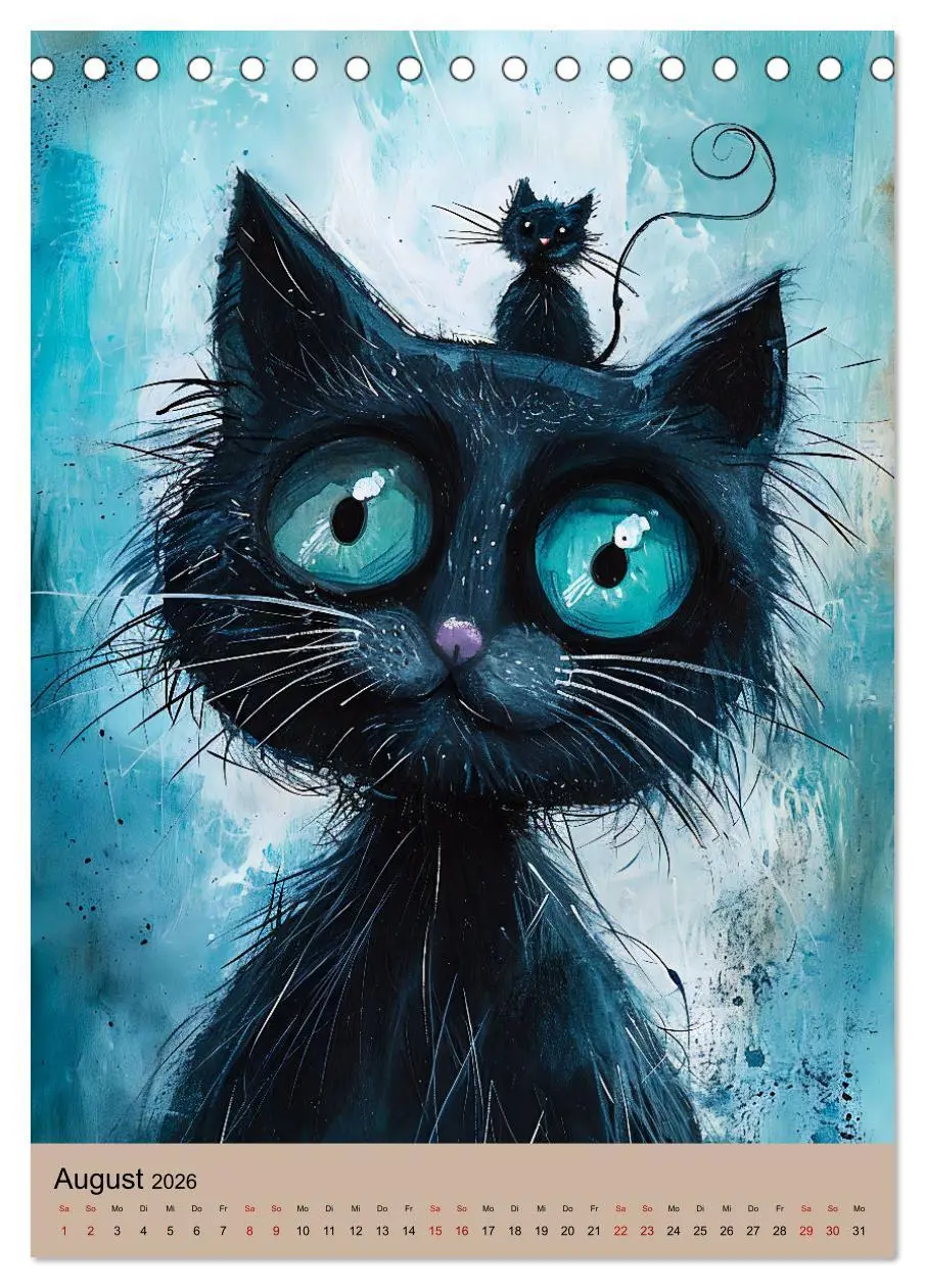 Bild: 9783516284683 | Lustige Katzen-Karikaturen - Minimalistischer Spaß mit Maus, Vogel...