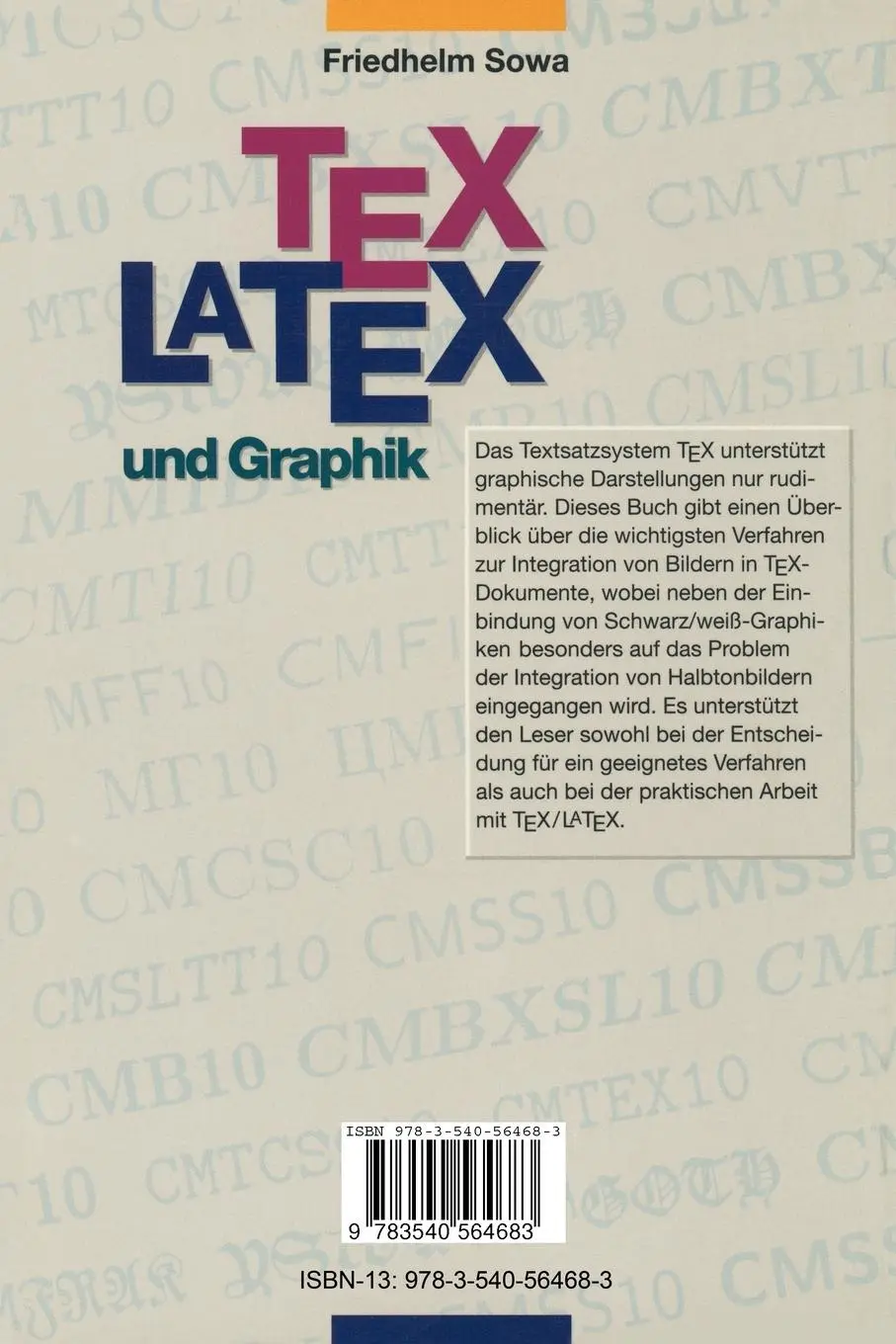Rückseite: 9783540564683 | TEX/LATEX und Graphik | Ein Überblick über die Verfahren | Sowa | Buch