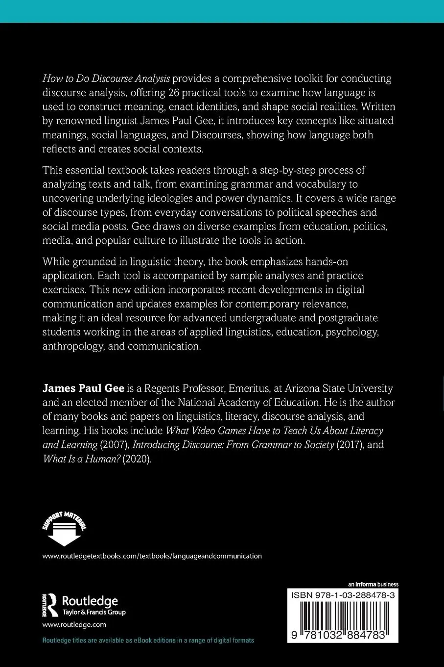 Rückseite: 9781032884783 | How to Do Discourse Analysis | A Toolkit | James Paul Gee | Buch