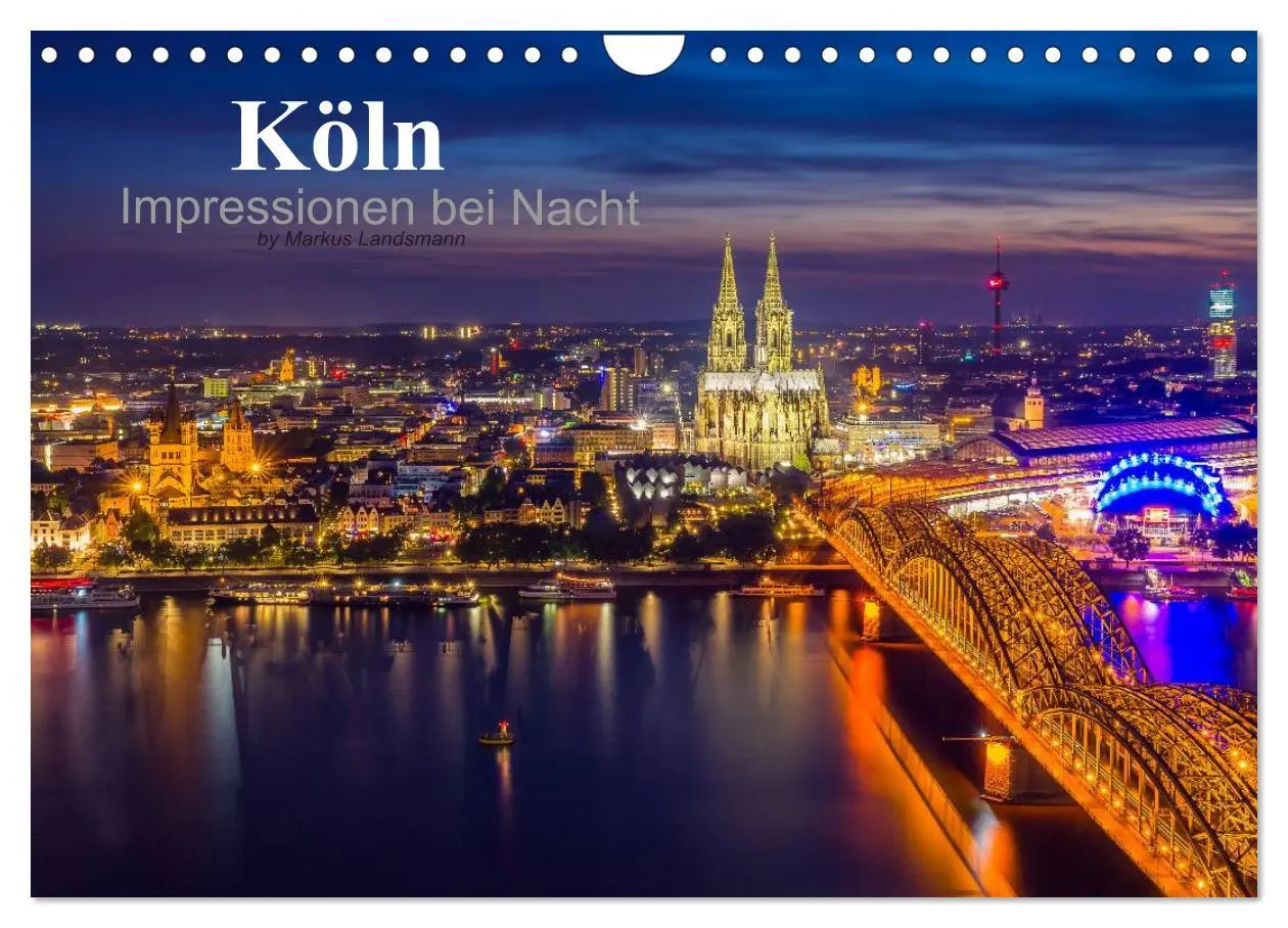 Cover: 9783516034783 | Köln Impressionen bei Nacht (Wandkalender 2026 DIN A4 quer),...