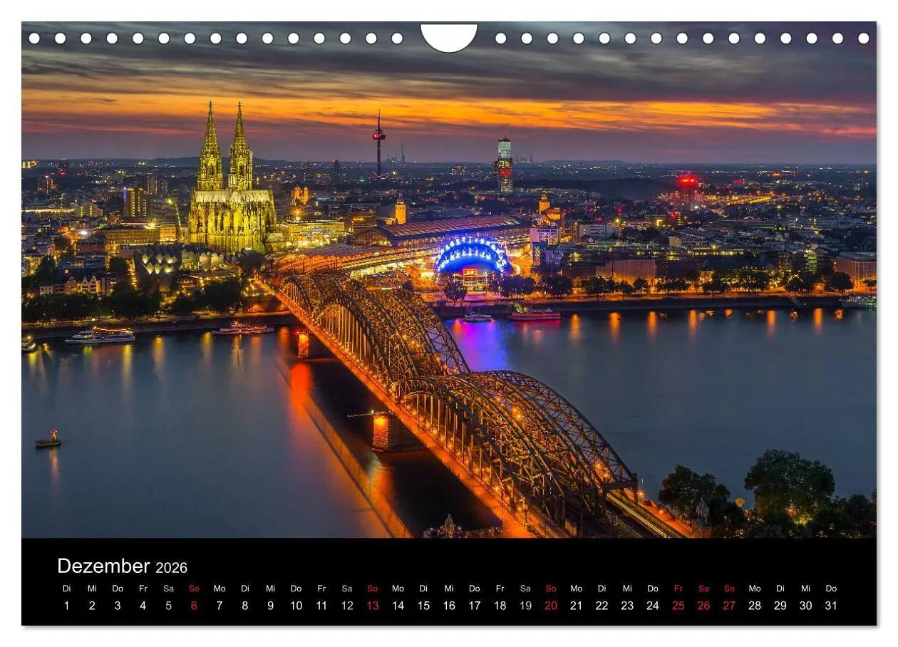 Bild: 9783516034783 | Köln Impressionen bei Nacht (Wandkalender 2026 DIN A4 quer),...