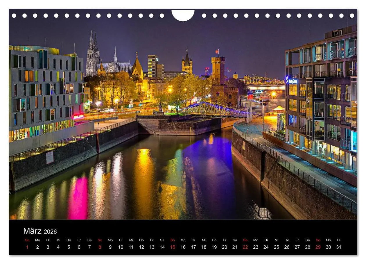 Bild: 9783516034783 | Köln Impressionen bei Nacht (Wandkalender 2026 DIN A4 quer),...