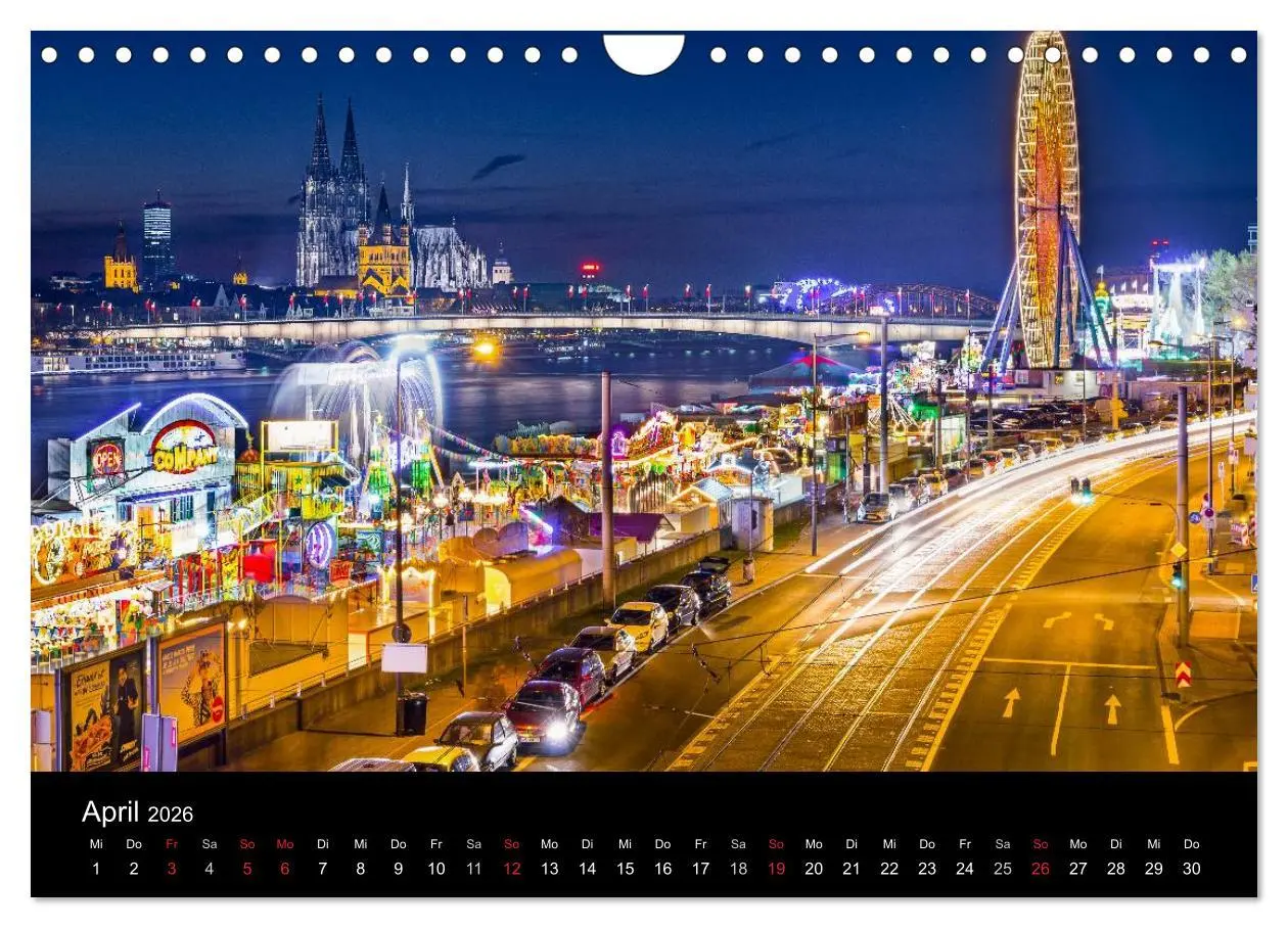 Bild: 9783516034783 | Köln Impressionen bei Nacht (Wandkalender 2026 DIN A4 quer),...