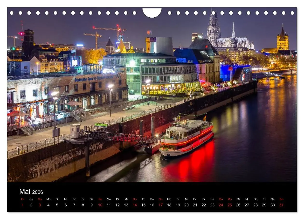 Bild: 9783516034783 | Köln Impressionen bei Nacht (Wandkalender 2026 DIN A4 quer),...