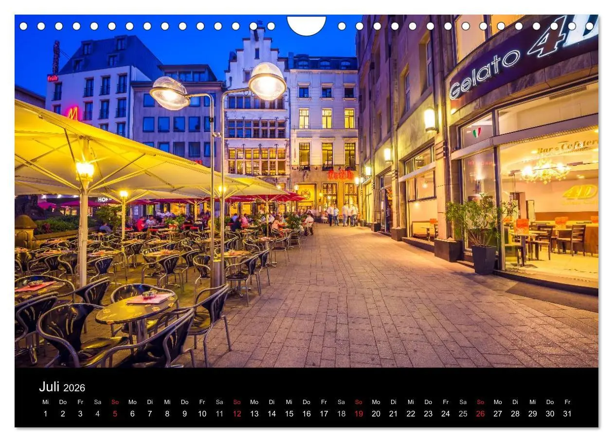 Bild: 9783516034783 | Köln Impressionen bei Nacht (Wandkalender 2026 DIN A4 quer),...