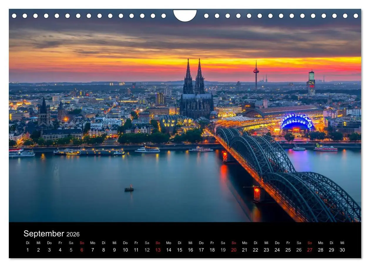 Bild: 9783516034783 | Köln Impressionen bei Nacht (Wandkalender 2026 DIN A4 quer),...