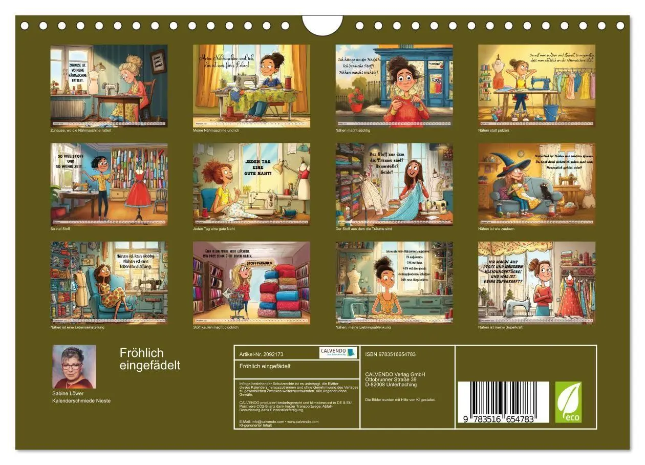 Bild: 9783516654783 | Fröhlich eingefädelt (Wandkalender 2026 DIN A4 quer), CALVENDO...