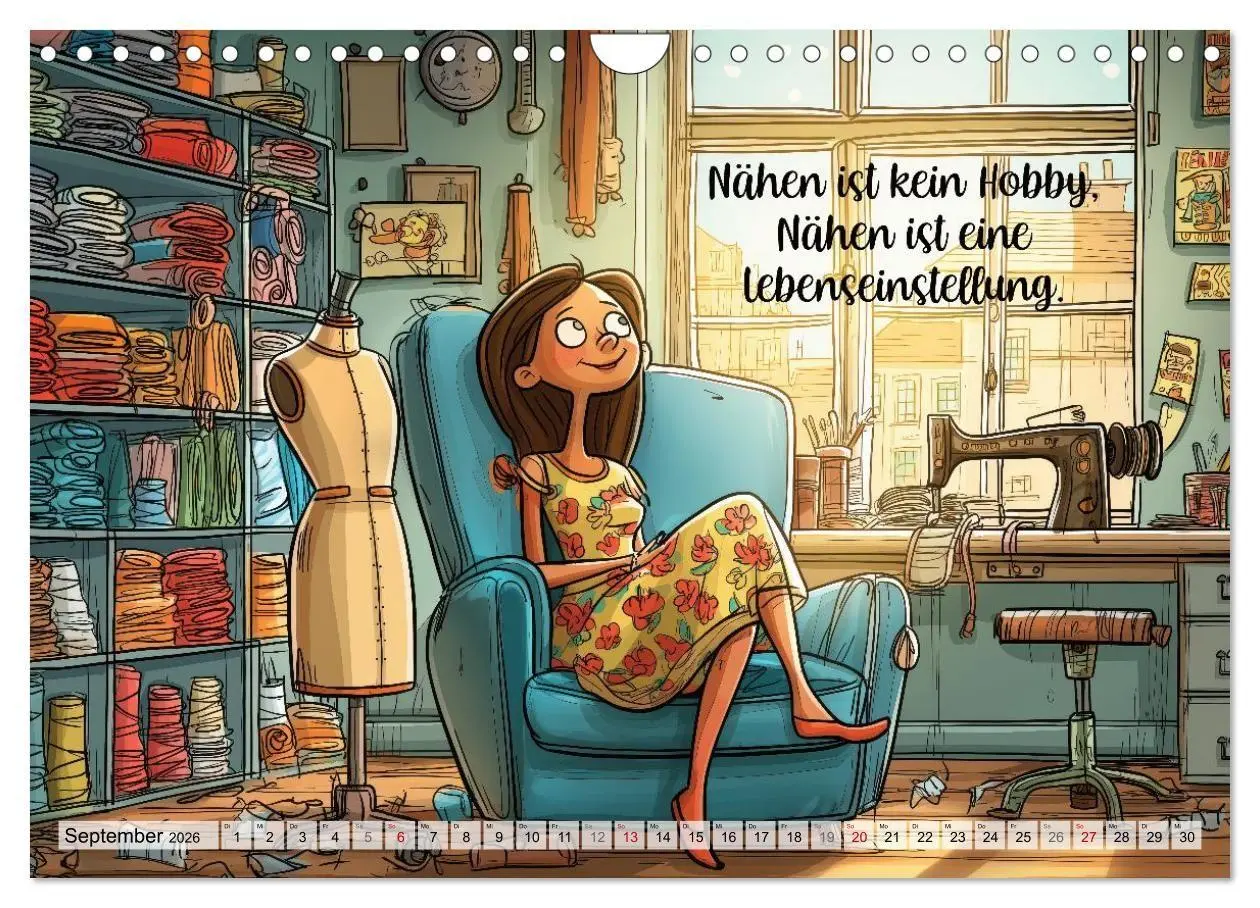Bild: 9783516654783 | Fröhlich eingefädelt (Wandkalender 2026 DIN A4 quer), CALVENDO...