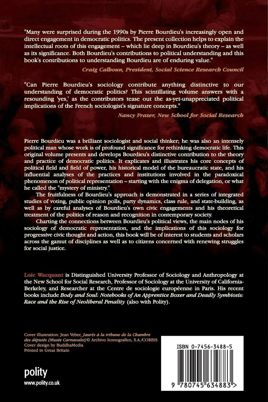 Rückseite: 9780745634883 | Pierre Bourdieu and Democratic Politics | The Mystery of Ministry