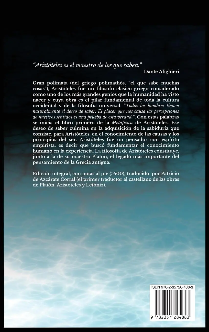 Rückseite: 9782357284883 | Metafísica | Aristóteles | Buch | Spanisch | 2020 | Alicia Editions