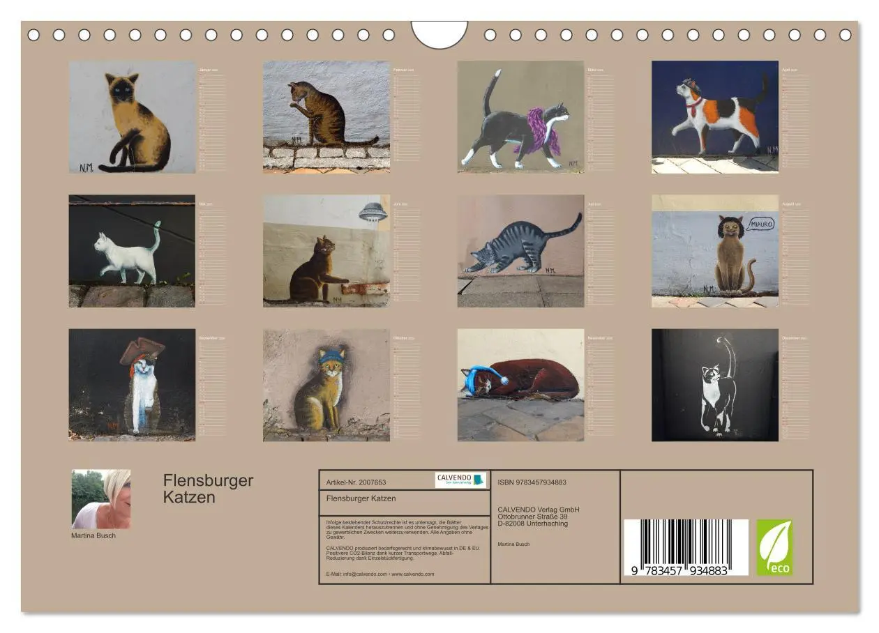 Bild: 9783457934883 | Flensburger Katzen (Wandkalender 2026 DIN A4 quer), CALVENDO...
