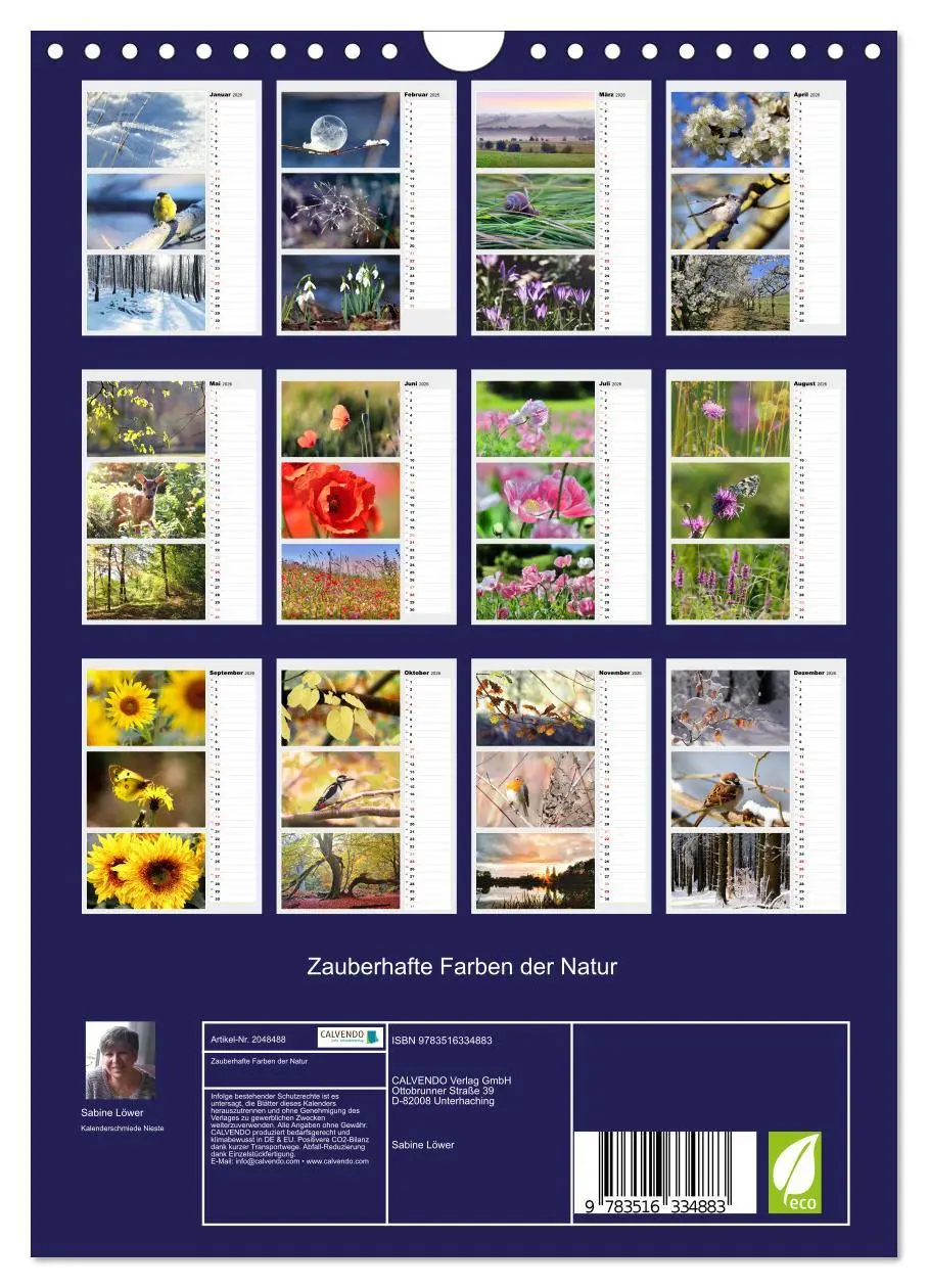 Bild: 9783516334883 | Zauberhafte Farben der Natur (Wandkalender 2026 DIN A4 hoch),...