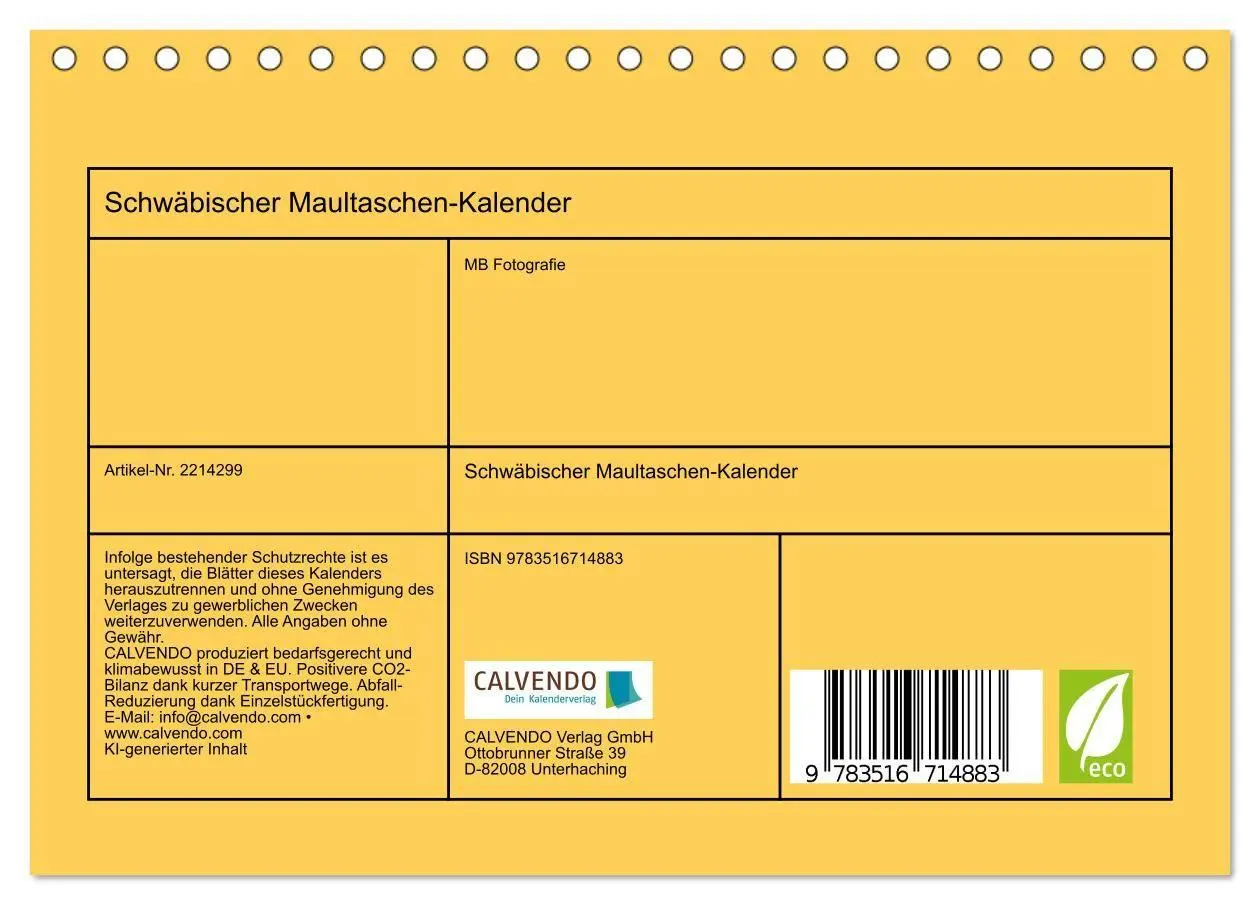 Bild: 9783516714883 | Schwäbischer Maultaschen-Kalender (Tischkalender 2026 DIN A5 quer),...