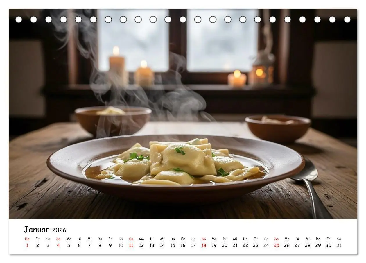 Bild: 9783516714883 | Schwäbischer Maultaschen-Kalender (Tischkalender 2026 DIN A5 quer),...