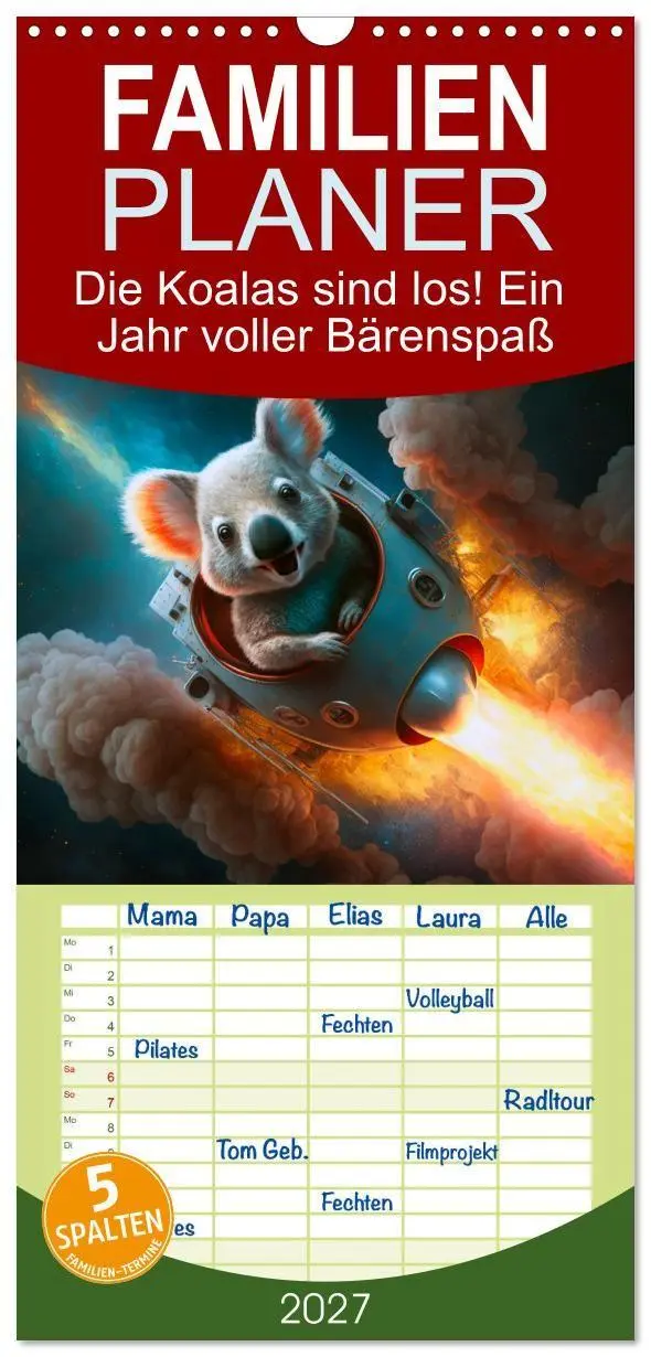 Cover: 9783594314883 | Familienplaner 2027 - Die Koalas sind los! Ein Jahr voller...
