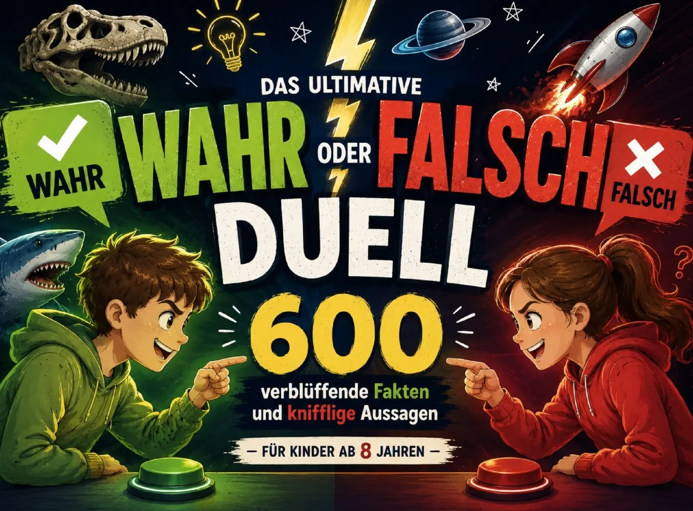 Cover: 9783910734883 | Das ultimative Wahr oder Falsch Duell für Kinder ab 8 Jahren | Wünsche