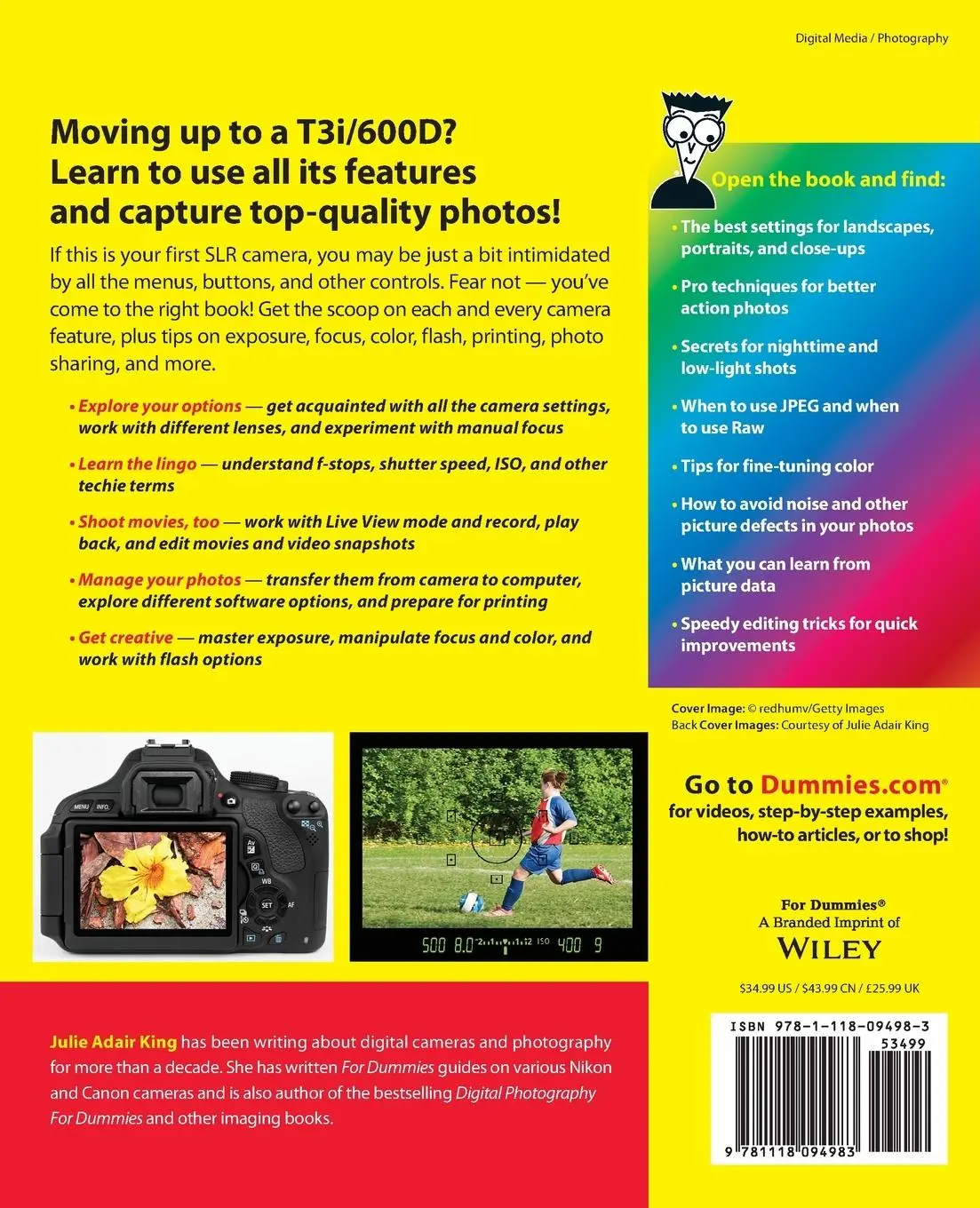 Rückseite: 9781118094983 | Canon EOS Rebel T3i / 600d for Dummies | Julie Adair King | Buch