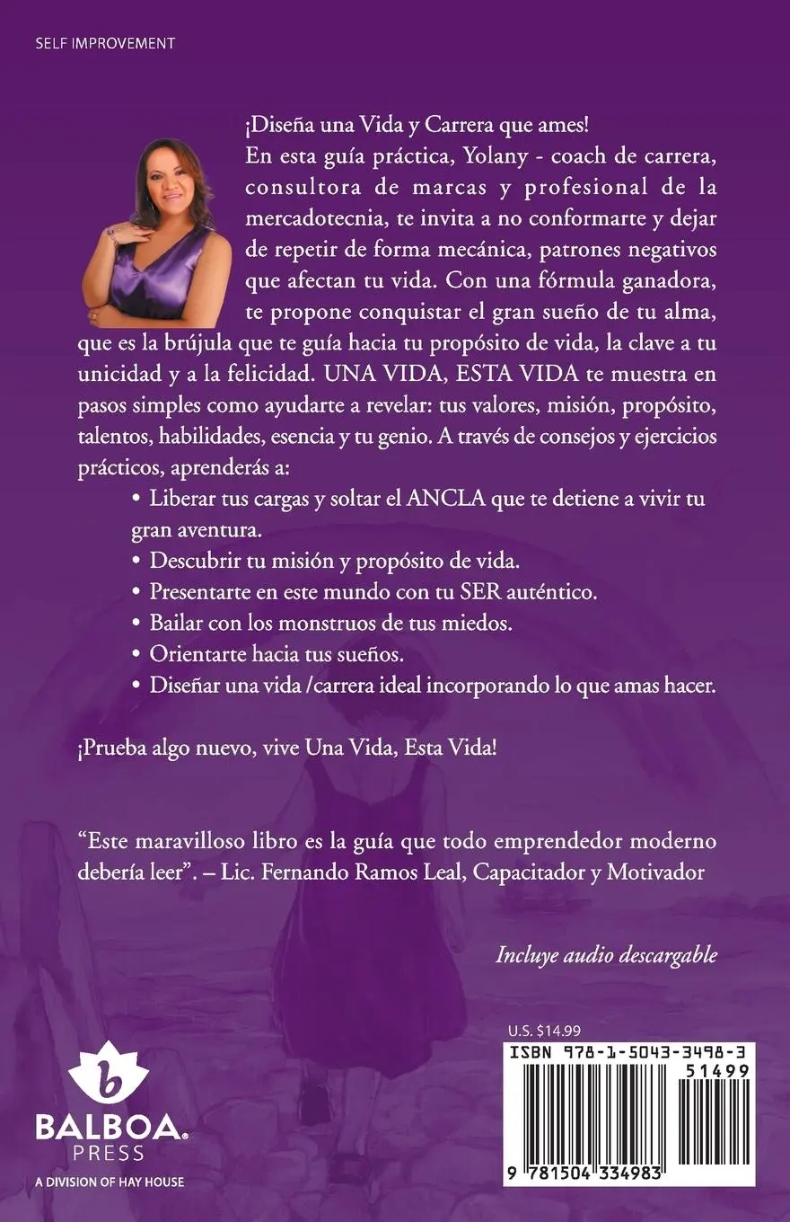 Rückseite: 9781504334983 | UNA VIDA, ESTA VIDA | Yolany Neiffer | Taschenbuch | Spanisch | 2015
