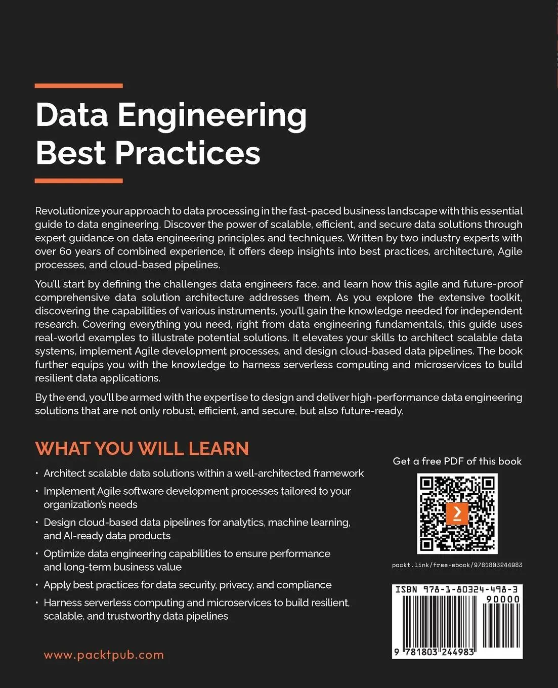 Rückseite: 9781803244983 | Data Engineering Best Practices | Richard J. Schiller (u. a.) | Buch