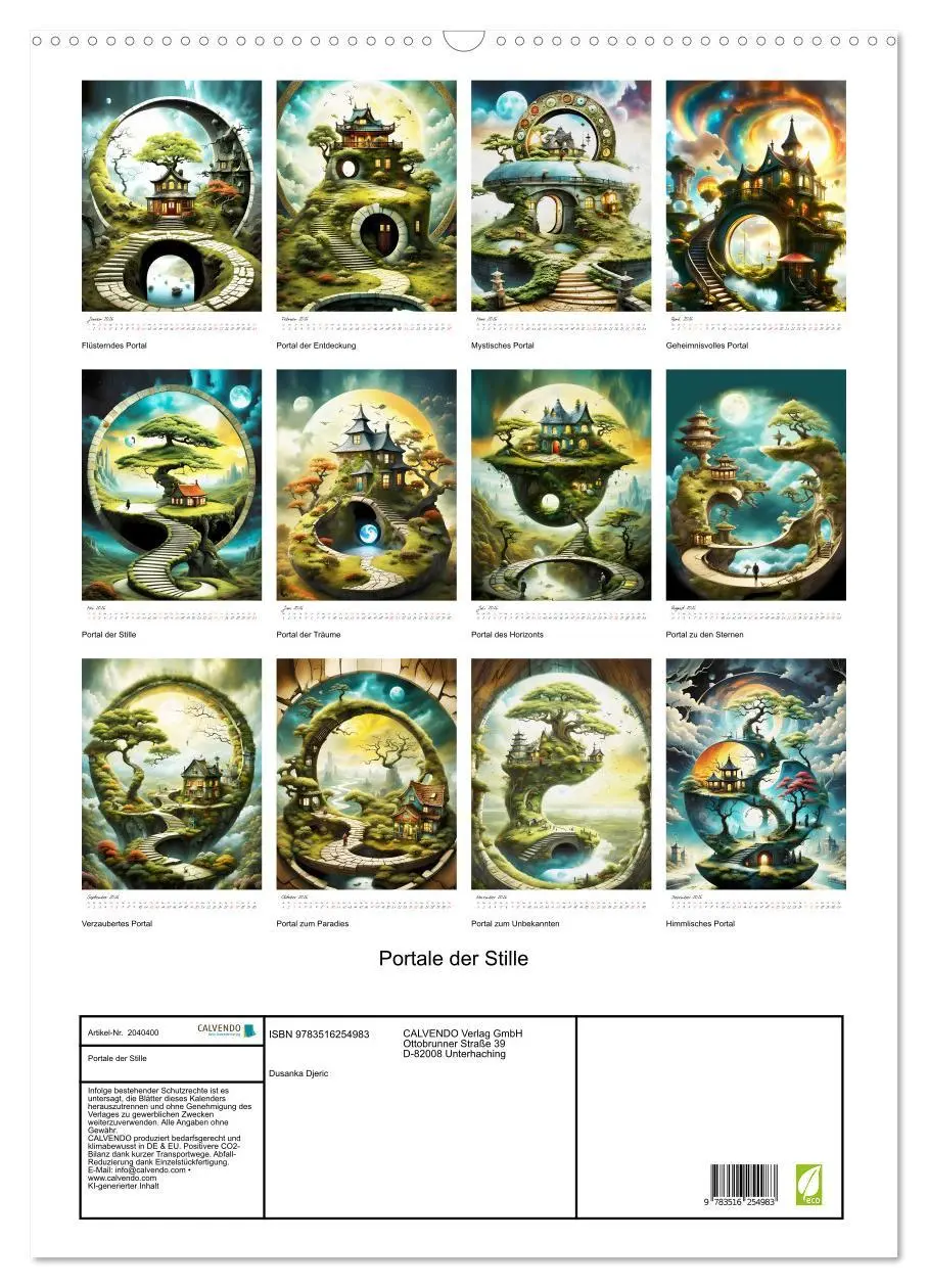 Bild: 9783516254983 | Portale der Stille (Wandkalender 2026 DIN A2 hoch), CALVENDO...
