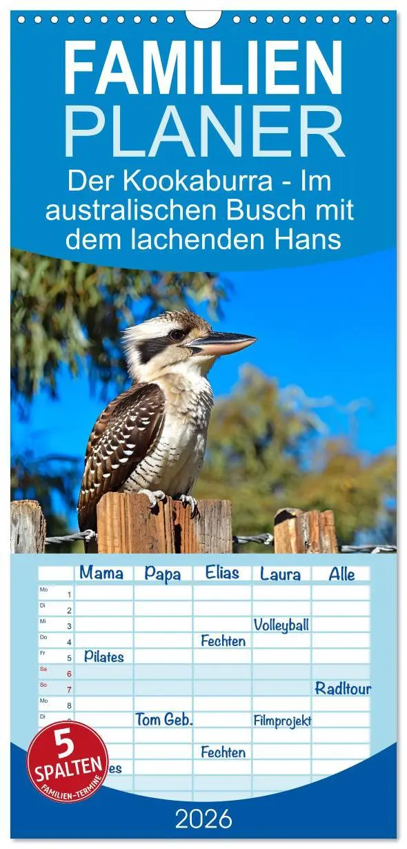 Cover: 9783516494983 | Familienplaner 2026 - Der Kookaburra - Im australischen Busch mit...