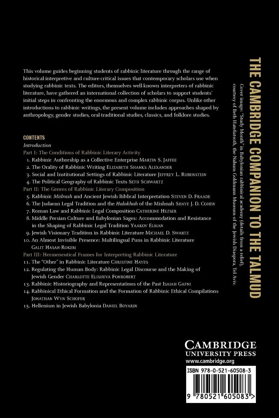 Rückseite: 9780521605083 | The Cambridge Companion to the Talmud and Rabbinic Literature | Buch