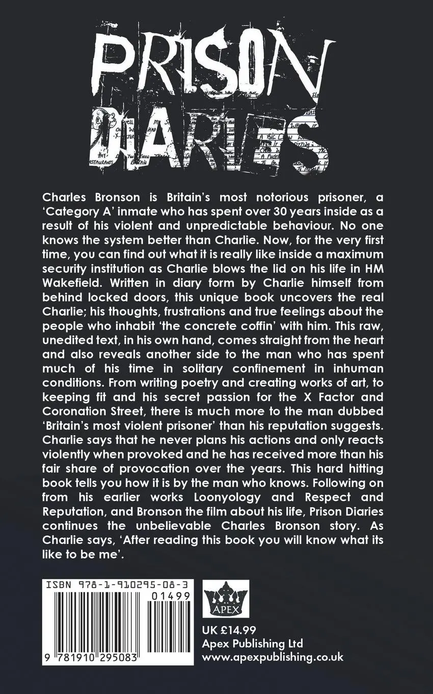 Rückseite: 9781910295083 | Prison Diaries | Charles Bronson | Taschenbuch | Englisch | 2014
