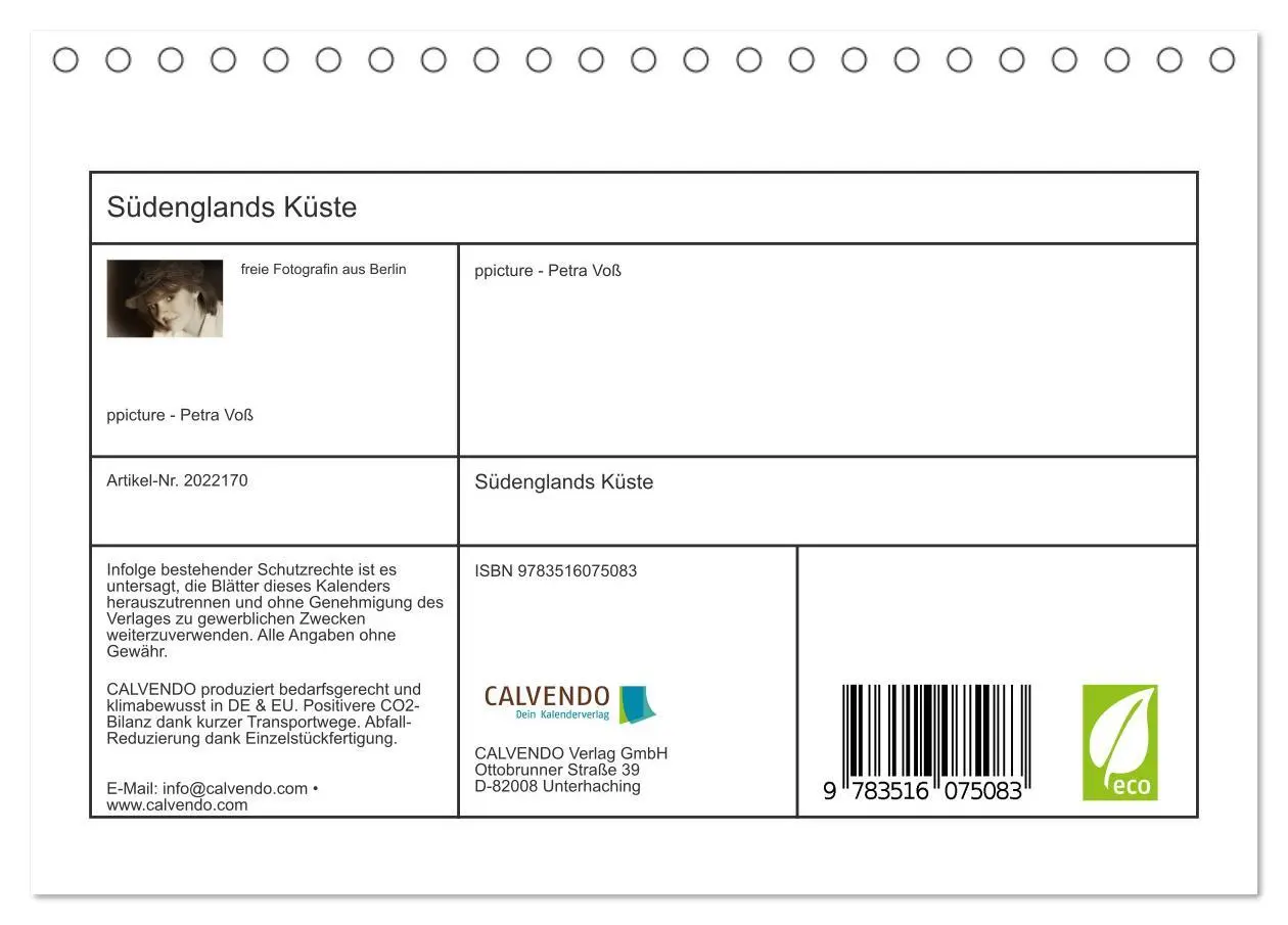 Bild: 9783516075083 | Südenglands Küste (Tischkalender 2026 DIN A5 quer), CALVENDO...