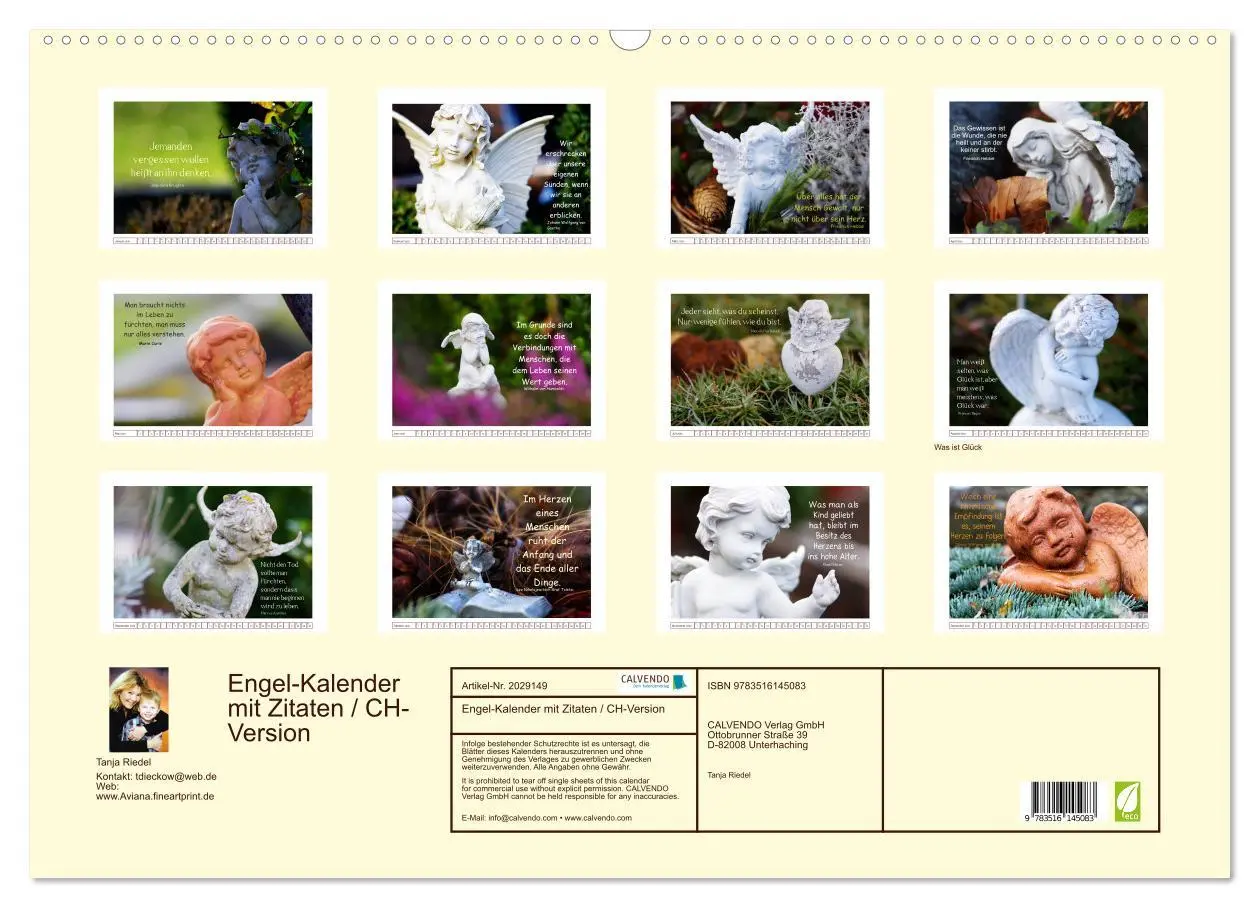 Bild: 9783516145083 | Engel-Kalender mit Zitaten / CH-Version (Wandkalender 2026 DIN A2...