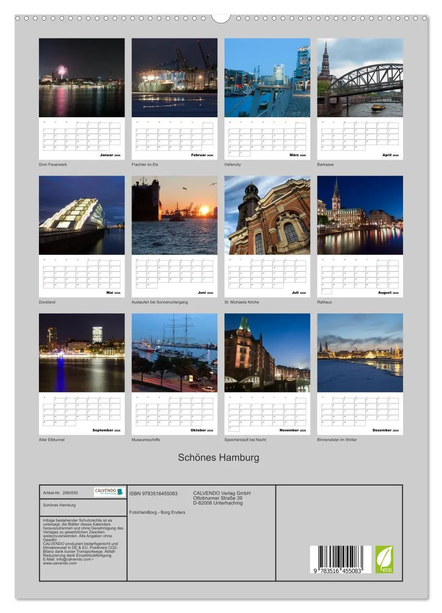 Bild: 9783516455083 | Schönes Hamburg (hochwertiger Premium Wandkalender 2026 DIN A2...