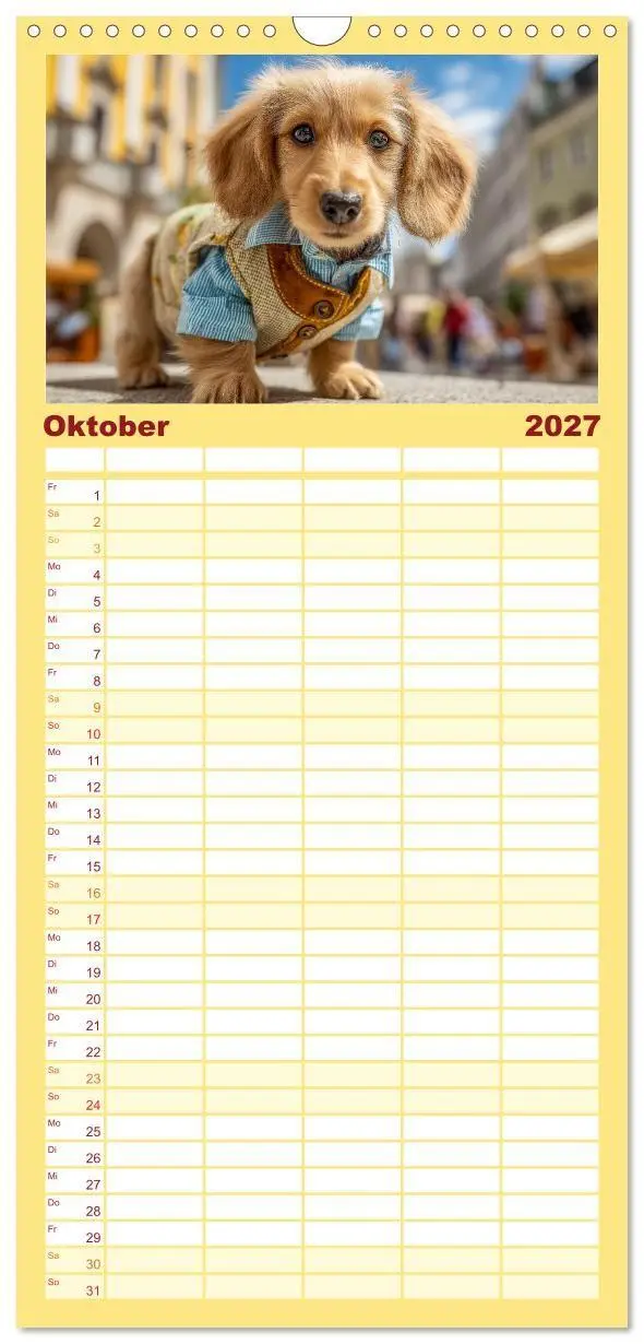 Bild: 9783594295083 | Familienplaner 2027 - Dackel auf großer Tour - Süße Hunde entdecken...