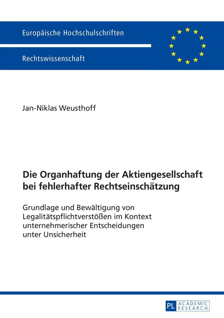 Cover: 9783631675083 | Die Organhaftung der Aktiengesellschaft bei fehlerhafter...