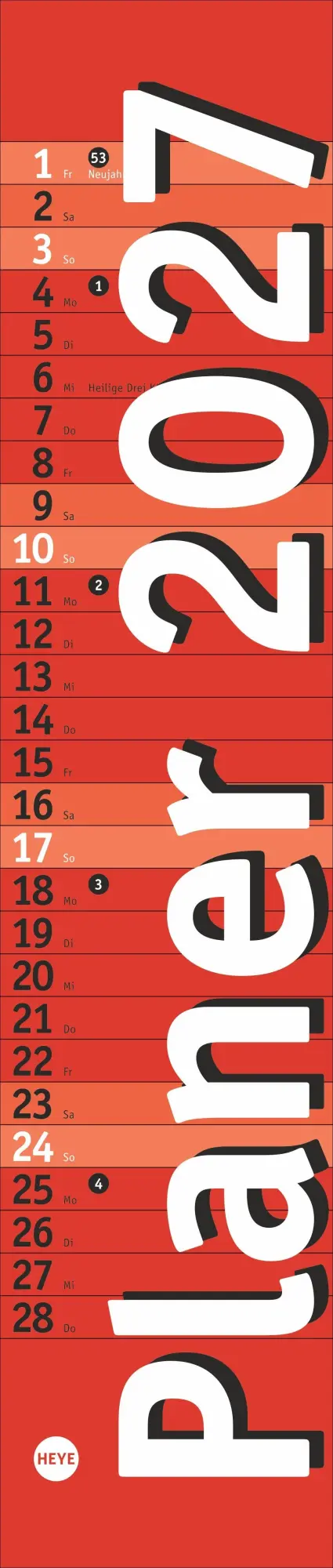 Cover: 9783756415083 | Langplaner mini, rot 2027 | Heye | Kalender | Spiralbindung | 13 S.