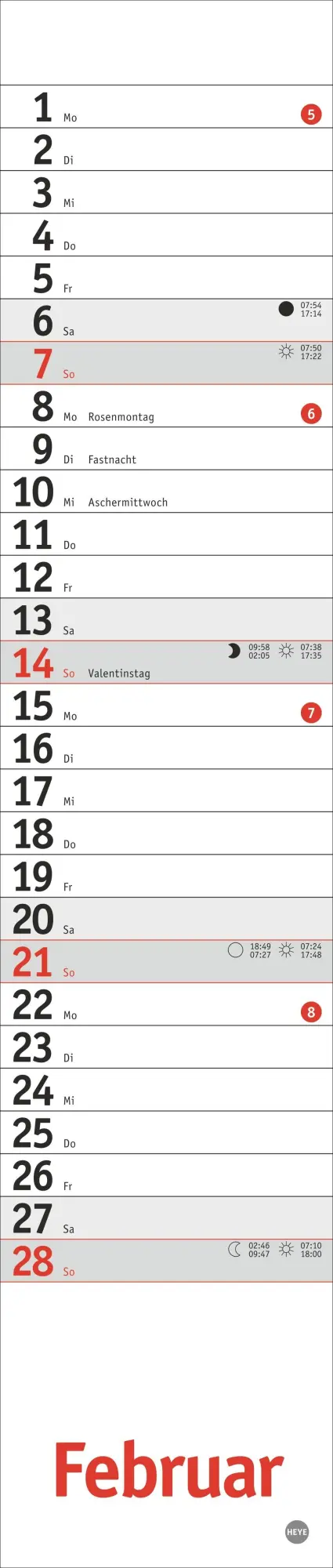 Bild: 9783756415083 | Langplaner mini, rot 2027 | Heye | Kalender | Spiralbindung | 13 S.