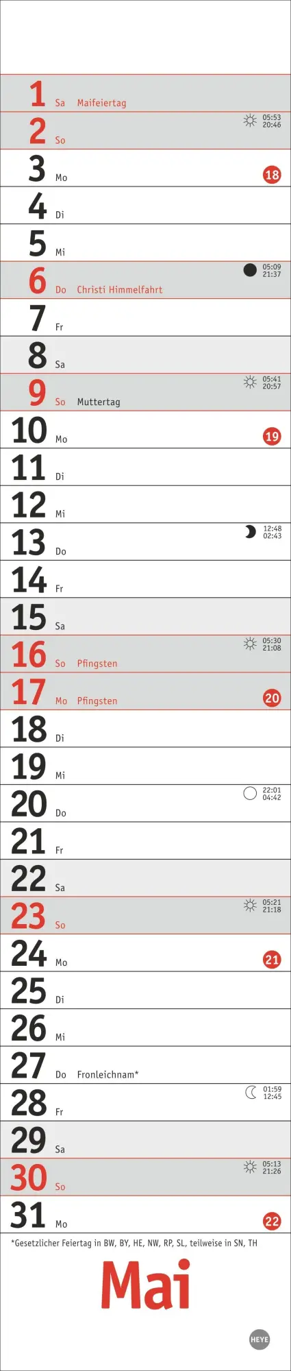 Bild: 9783756415083 | Langplaner mini, rot 2027 | Heye | Kalender | Spiralbindung | 13 S.
