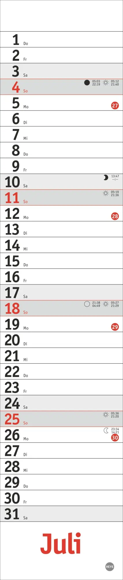 Bild: 9783756415083 | Langplaner mini, rot 2027 | Heye | Kalender | Spiralbindung | 13 S.