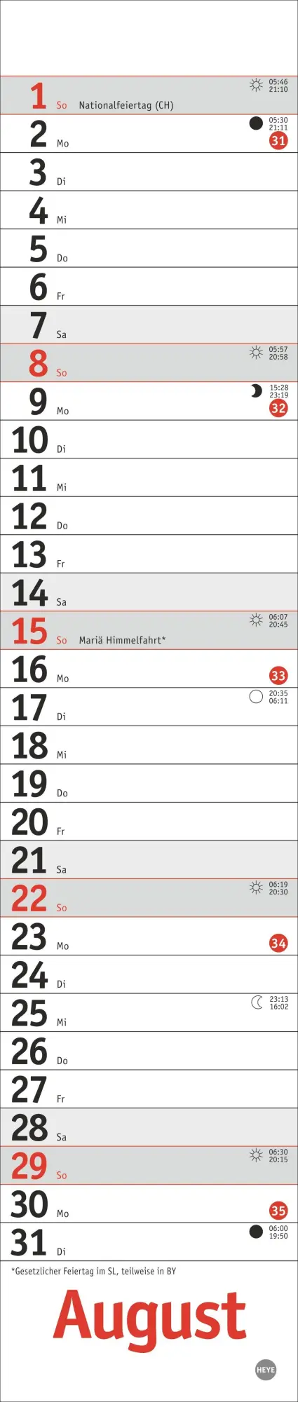 Bild: 9783756415083 | Langplaner mini, rot 2027 | Heye | Kalender | Spiralbindung | 13 S.