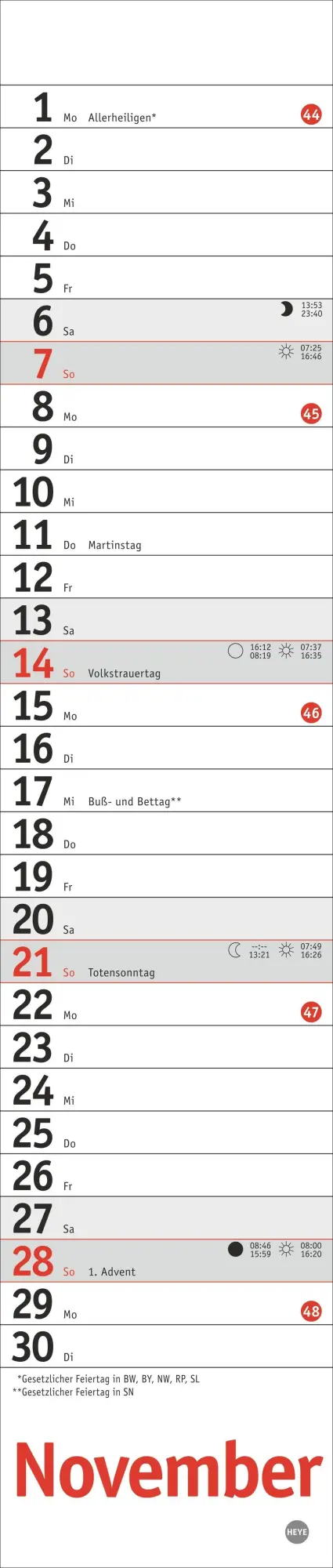 Bild: 9783756415083 | Langplaner mini, rot 2027 | Heye | Kalender | Spiralbindung | 13 S.