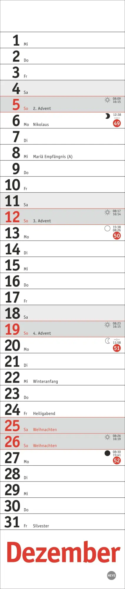 Bild: 9783756415083 | Langplaner mini, rot 2027 | Heye | Kalender | Spiralbindung | 13 S.