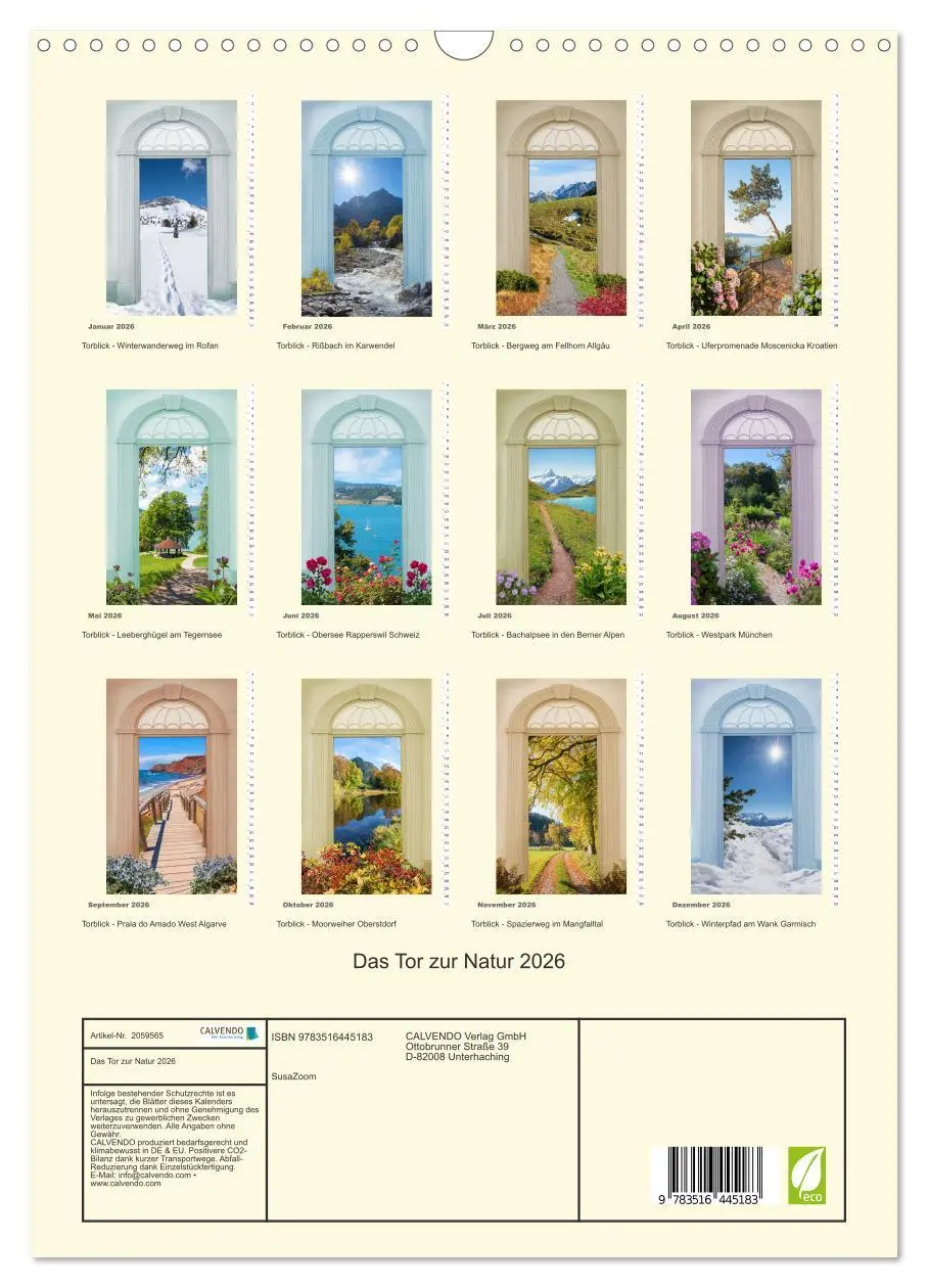 Bild: 9783516445183 | Das Tor zur Natur 2026 (Wandkalender 2026 DIN A3 hoch), CALVENDO...