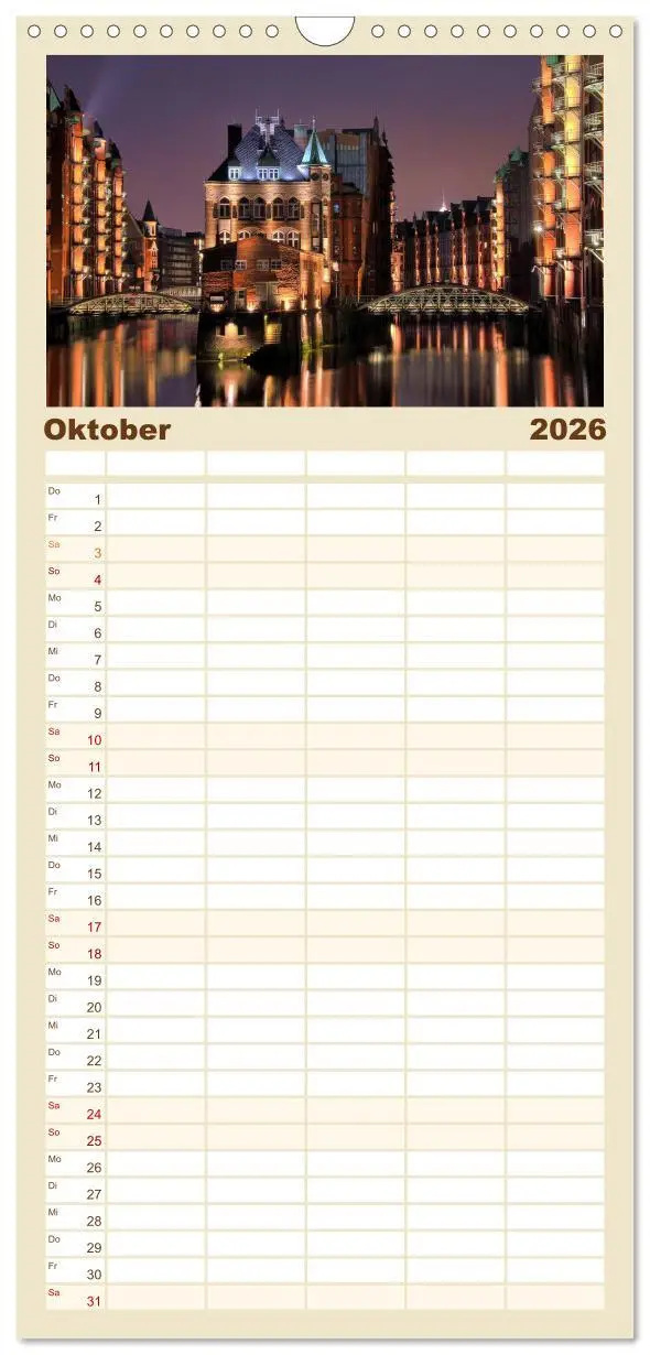 Bild: 9783516515183 | Familienplaner 2026 - Hamburg mit 5 Spalten (Wandkalender, 21 x 45...