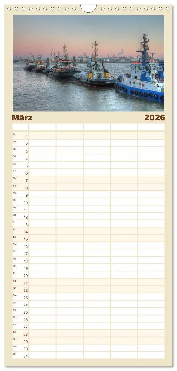 Bild: 9783516515183 | Familienplaner 2026 - Hamburg mit 5 Spalten (Wandkalender, 21 x 45...