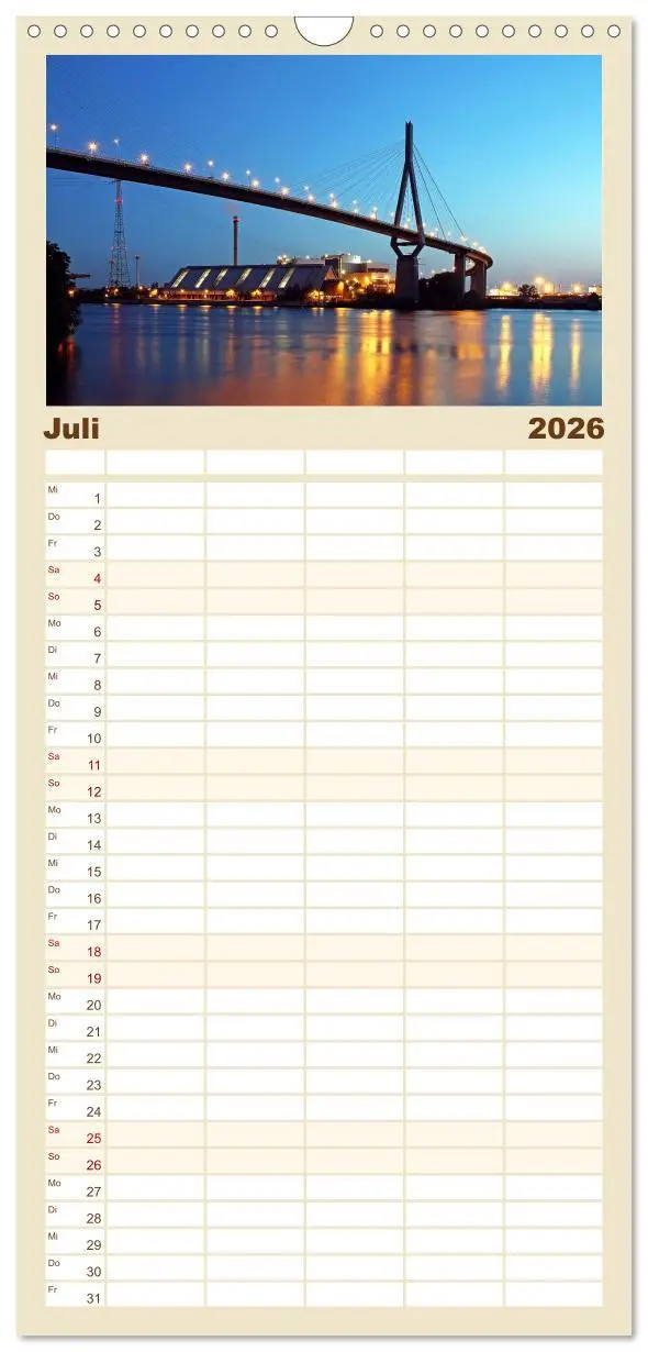 Bild: 9783516515183 | Familienplaner 2026 - Hamburg mit 5 Spalten (Wandkalender, 21 x 45...