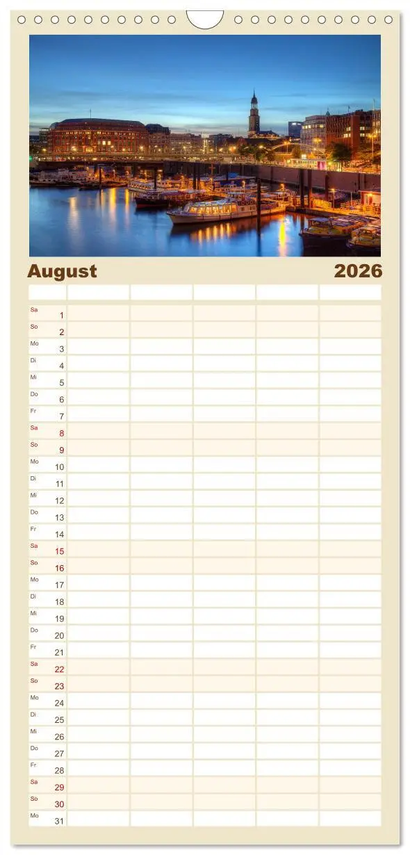 Bild: 9783516515183 | Familienplaner 2026 - Hamburg mit 5 Spalten (Wandkalender, 21 x 45...