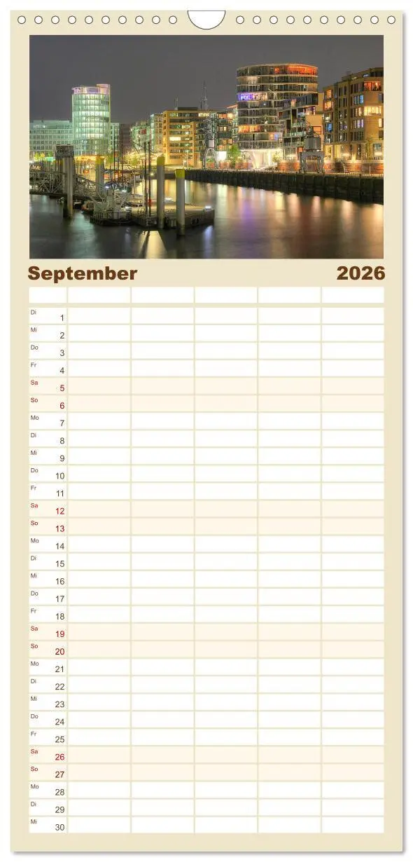 Bild: 9783516515183 | Familienplaner 2026 - Hamburg mit 5 Spalten (Wandkalender, 21 x 45...